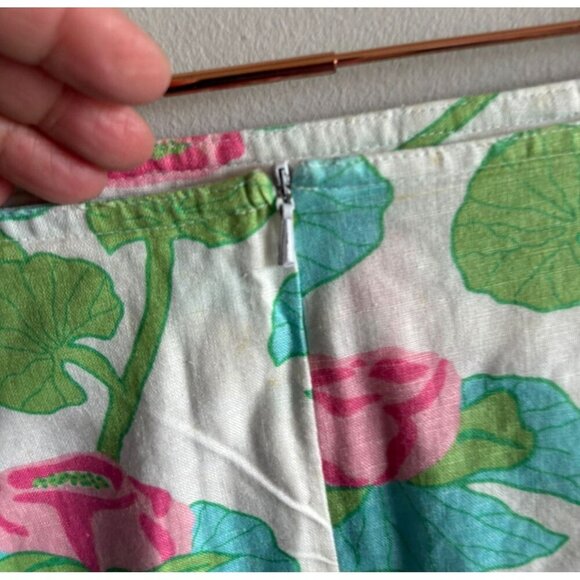 Lilly Pulitzer Womens Flat Front Summer Mini Skirt Multicolor Floral Green Sz 4 - Picture 5 of 9
